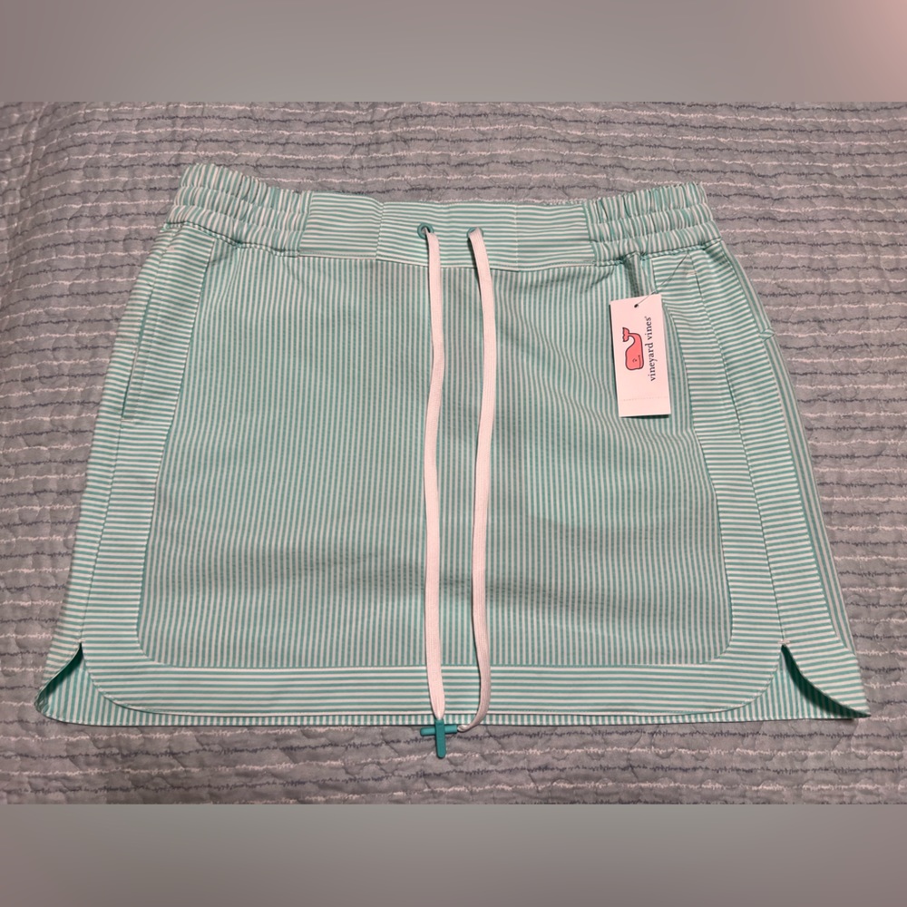 Vineyard Vines Mint Green Striped Mini Skirt